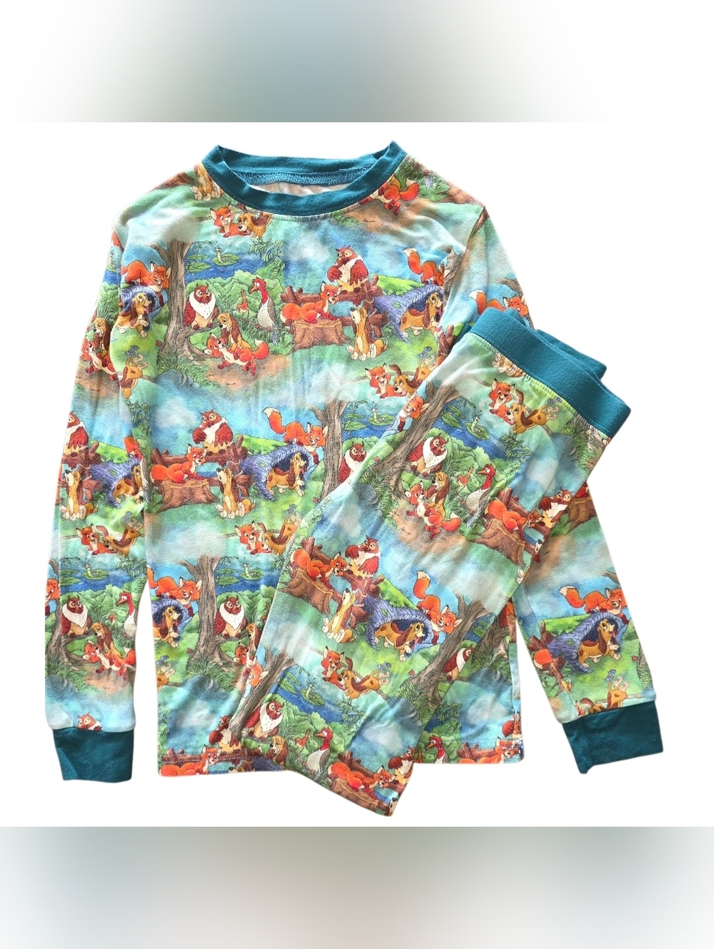 Fox And The Hound Bamboo PJs Long Sleeves & Pants Set Boys Size 9/10